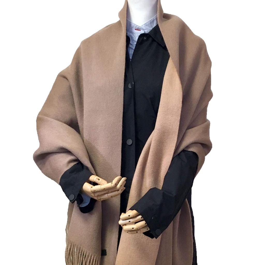 Gruby szal ze skóry jagnięcej dla kobiet Mleczny [NOWE KOLORY] (Herbata odwracalna)