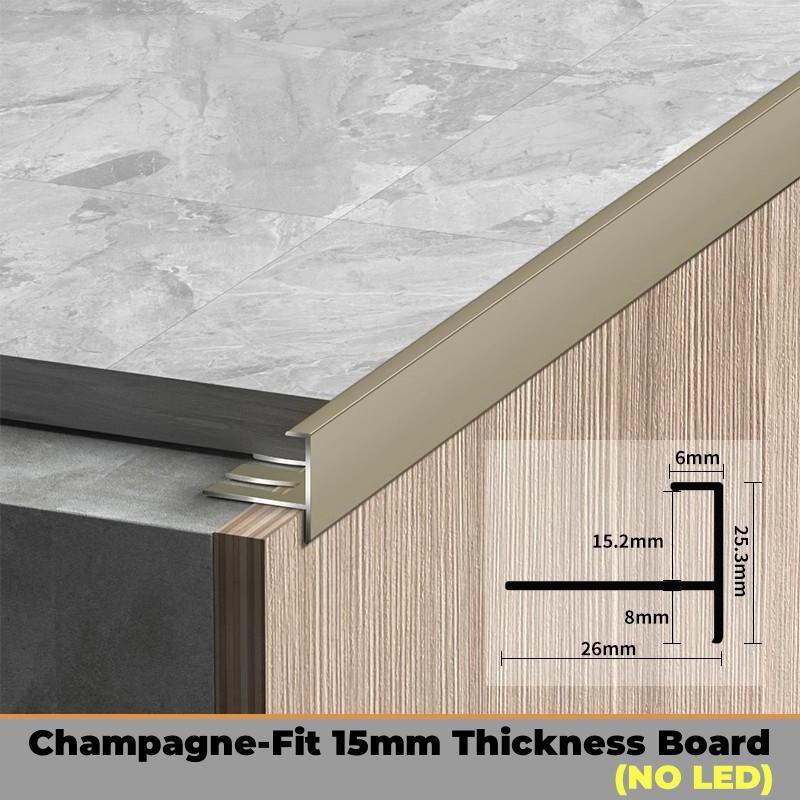 F-shaped Edge Banding LED Aluminum Profile Bendable Stair Protector Channel Bathroom Wall Border Corner Sealing Bar Strip Lights