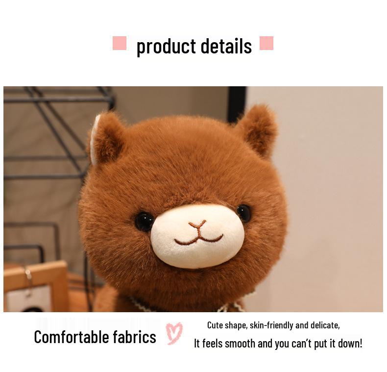 Adorable Alpaca Faux Fur Plush Sheep Zodiac Ornament Doll
