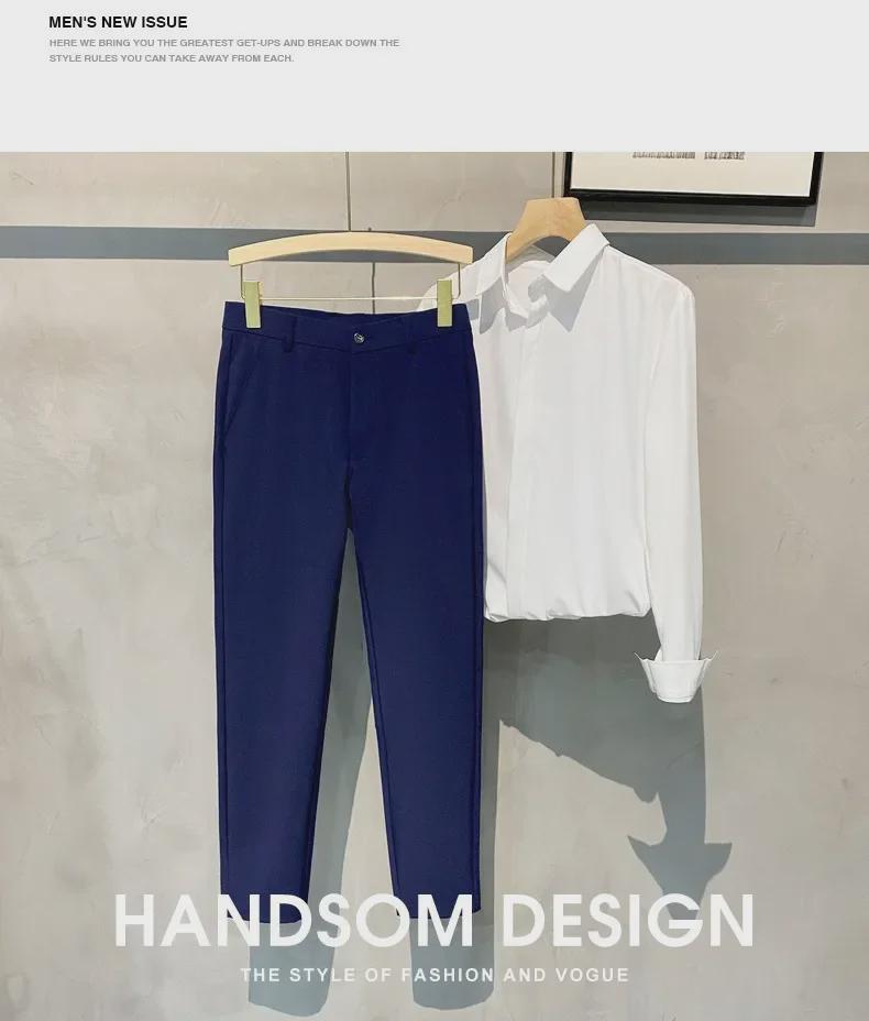 2023 Men's Slim Fit Nine-Point Suit Pants - Casual & Business Style