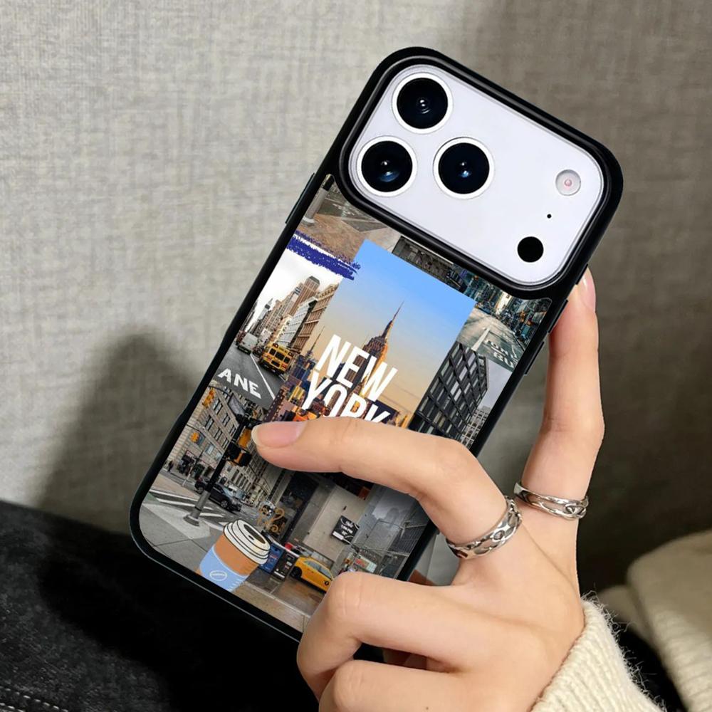 Hülle Case für iPhone 17 Air 16 Pro Max 15 Plus 11 13 Mini 14 12 Rückseite Handyhülle New York City weich