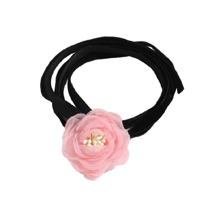 

Flower Choker Necklace For Women Sweet Flower Neck Rope Chain Big Flower Lace Choker Collar Sexy NeckBand Necklace 1 розовый