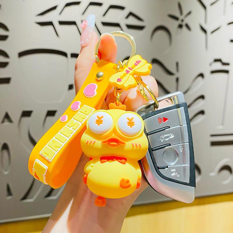 Creative Pvc Chicken Keychain With Eyeball Design Playful Gift For Occasion Any