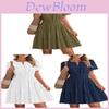 Abito A-line Floreale Bohemien in Cotone con Dettagli a Volant per un Look Casual Primaverile