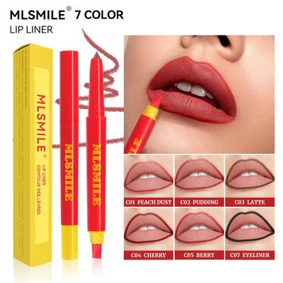 Waterproof Double-Ended Silicone Lip Liner Pencil with Non-Stick Matte Silky Lipstick