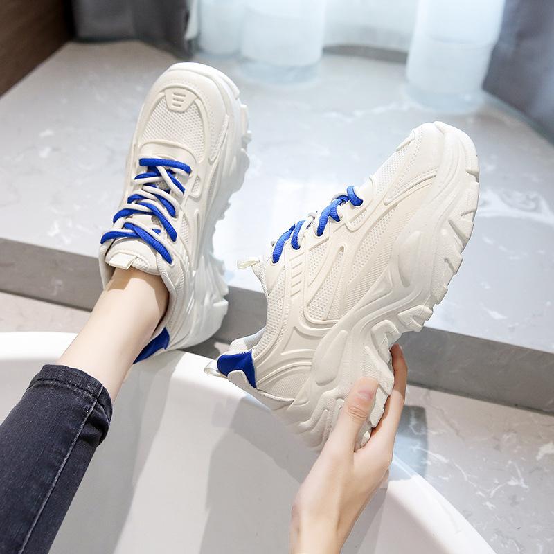 Mesh dad shoes women's new autumn breathable ins tide Korean version versatile sports and leisure thick-soled heightening running shoes