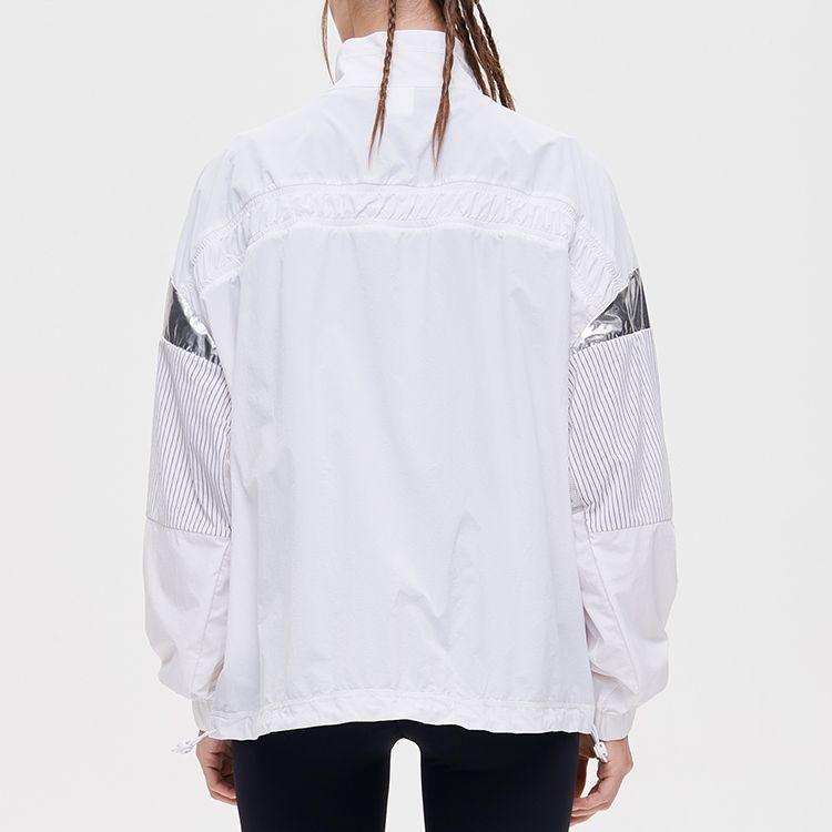 Fila Athletics Striped Spliced Woven Sports Jacket Women Jackets Jade-White A11W131702F-WT