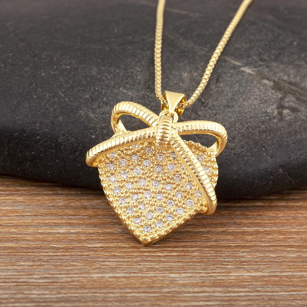 Nidin Hot Sale Heart Shape Inlaid Shiny Crystal Zircon Pendant Necklace 3 Styles For Women Female Wedding Party Jewelry Gifts