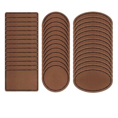 AEE4-90 Pcs Iron On Leatherette Patch Rustic Faux Leather Patches For Jacket Backpack