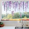 decalmile Purple Hanging Vine Double Sided Window Clings Wisteria Flower Leaf Window Decals Anti-Collision Glass Doors Window Stickers