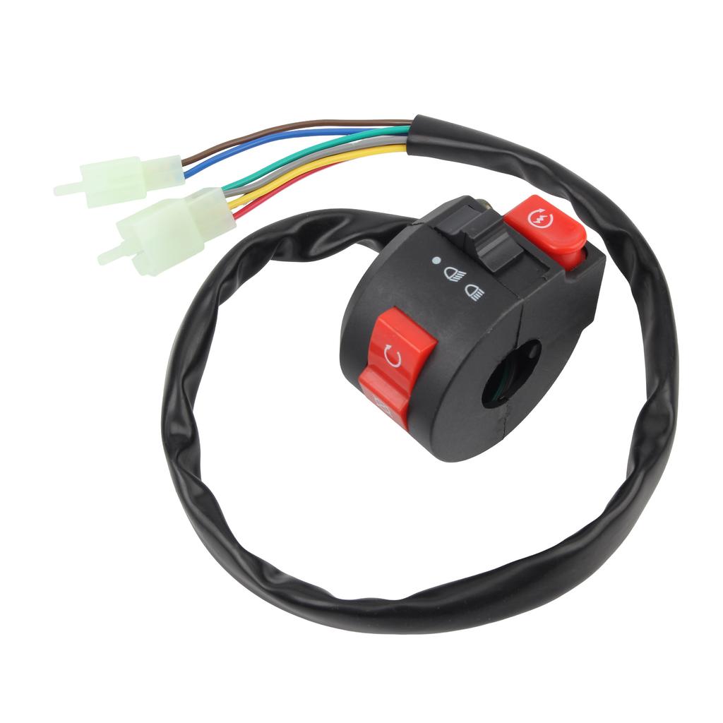 Motorcycle 3-Function Switches Kill Start Light Buttons for ATV Pit Bike Buggy Go Kart 50cc-250cc Handlebar Controller Switch