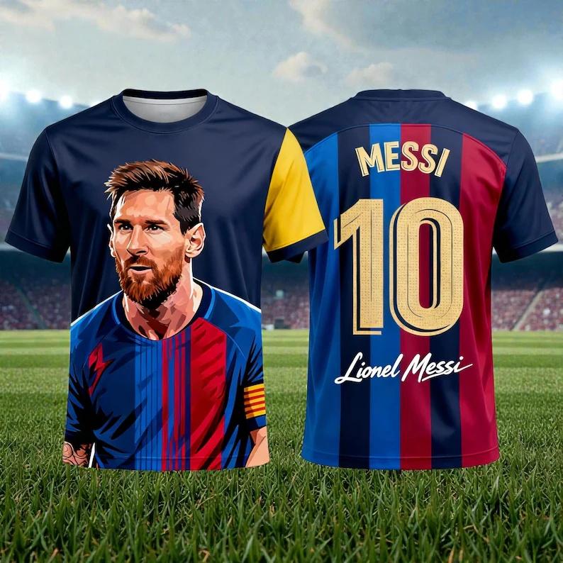 Speciální edice Messi Léto 3D tisknutelné Rodinné oblečení Fotbalový dres Tričko Je vhodné pro každodenní nošení i ven