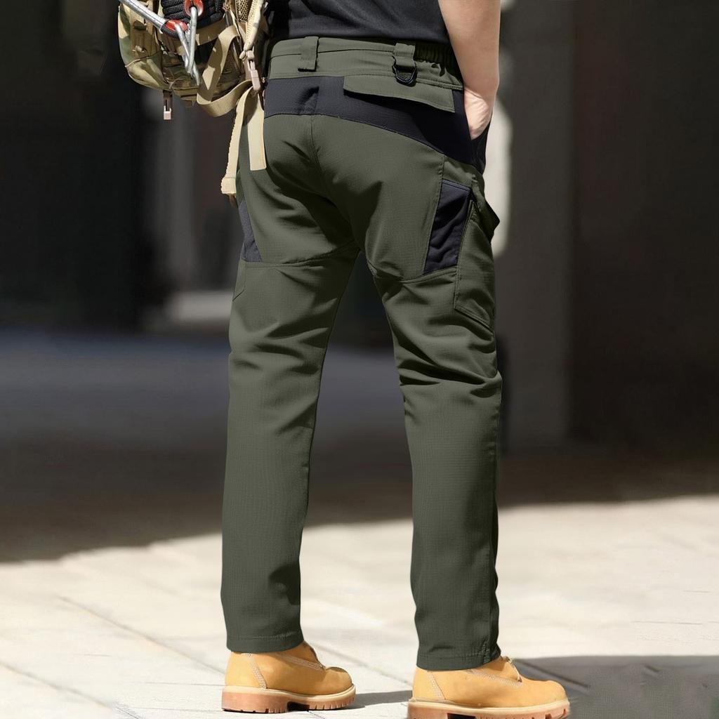 Pantalon de travail pour homme Travail extérieur Pêche Camping Imperméable Résistant à l'usure Multi-poches (Ceinture non incluse)