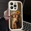 Phone Case for iPhone 17 Air 16E 15 16 Pro Max Cute Highland Cow Cover 14 Plus 13 12 Mini Soft Shell Silicone Fundas