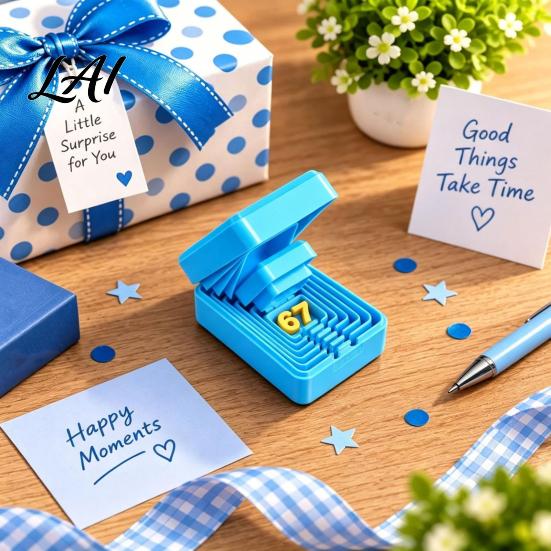 Interaktive Geschenkboxen für Kinder 3D-gedruckte verschachtelte Überraschungsbox mehrschichtige Box-in-Box Streich 67 Geburtstags-Scherzgeschenke Freunde Wiederverwendbar scharniert Geburtstag