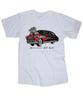 Amerikanischer Hot Rod Muscle Car Old School Flammen Schneller Motor Grafik Weißes T-Shirt