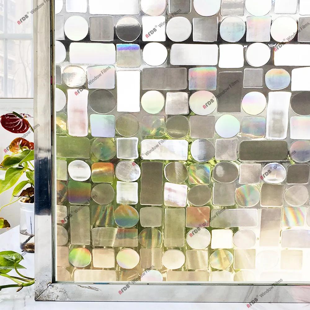 3D-Regenbogen-Fensterfolie, Sichtschutz, Buntglas, UV-Schutz, Fensteraufkleber für Zuhause, statisch haftender Kleber, Wärmeregulierende Glasfolie