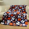 The Pattern Features Various Sports Balls. for All Seasons Blanket Lunch Break Throw Gift