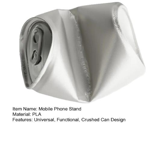 Yousheng Soda Can Phone Stand 3D Printed Crushed Can Phone Holder Universal Smartphone Stand for Desk Nightstand Shelf