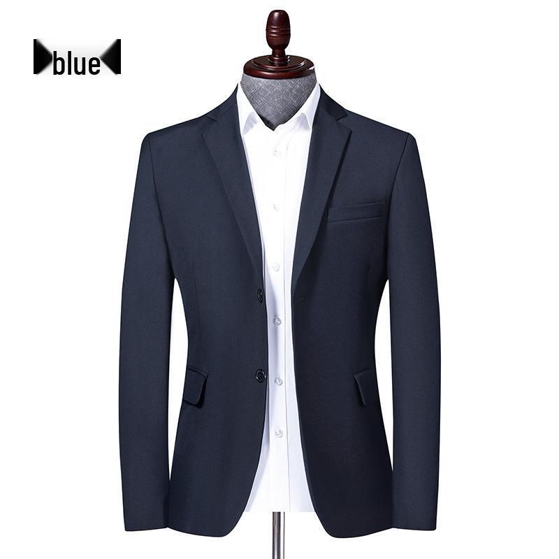 Men's Solid Color Slim Fit Blazer - Korean Style Casual Suit for Autumn & Spring