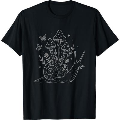 Mushroom Snail Butterfly Slug Cozy Goblincore Fae Aesthetic T-Shirt