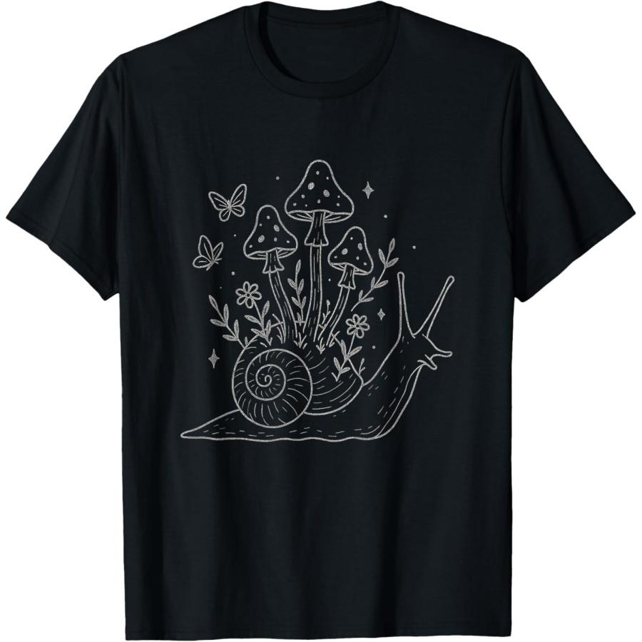 

Mushroom Snail Butterfly Slug Cozy Goblincore Fae Aesthetic T-Shirt XXXXXL чорний