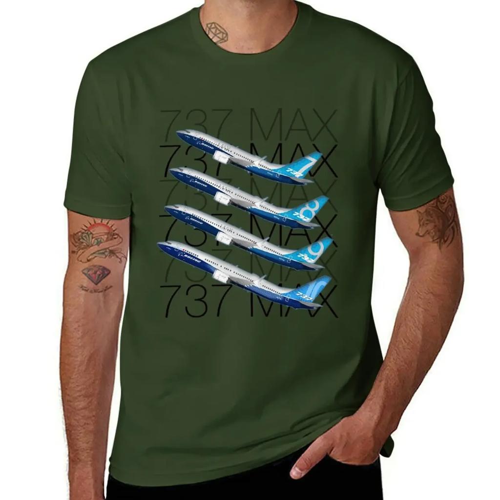 737 MAX Familiy TShirt Baggy Shirts Cute Clothes Tshirts for Men