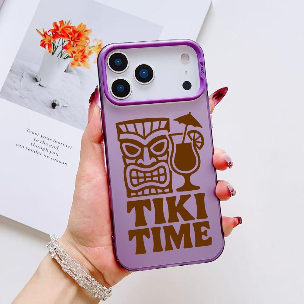 

Cool Tiki Time Phone Case For iPhone 17 16 15 14 13 12 11 Pro Max Air Colorful Matte Laser Aurora Shockproof Phone Case iPhone Air