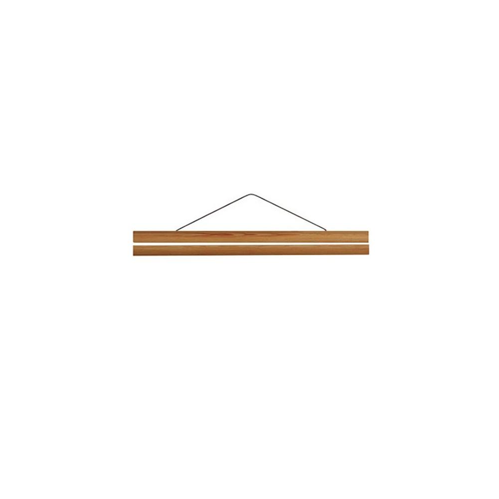 Magnetic Teak Wood Scroll Frame for Hanging Posters and Paintings with Magnetic Pins for Quick Display Changes