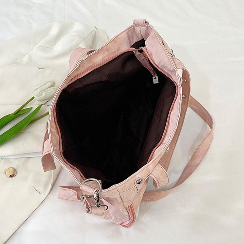 Transparent Ita Bag Large Capacity Pure Color Y2K Tote Bag Lightweight Material Minimalist Style Large Capacity Bag School Use