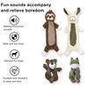 Squeaky Plush Dog Chew Toy Boredom Stress Relief Frog Bear Sloth Rabbit Plushie Small Medium Large Dog Teething Interactive Animal Toy Pet Supplies