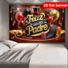 2D flat banner - Polyester Father's Day Decor Banner, Nordic style, light luxury and simplicity