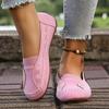 Large Size Shallow Mouth Flat Heel Soft Sole Comfortable and Casual Autumn European and American Round Head Single Shoes Women