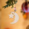 32 Pack Wooden Moon and Star Cutouts - Glitter Crescent Hanging Ornaments, Gift Tags for Home Party Decoration, Craft Project