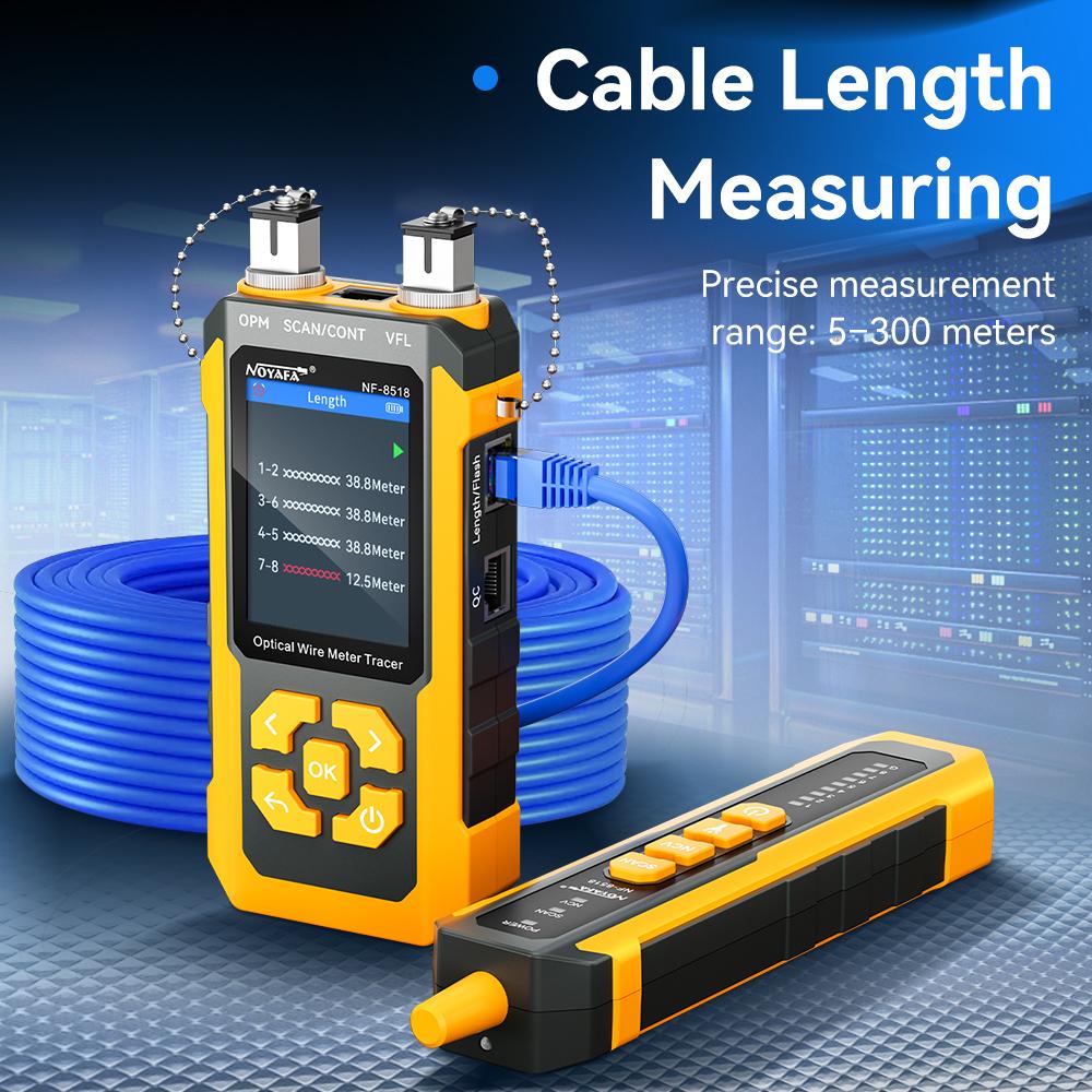 NOYAFA NF-8518 Network Cable Tester Cable Tracker with OPM VFL PoE Checker Measure Length Tester Cable Finder Network Tools