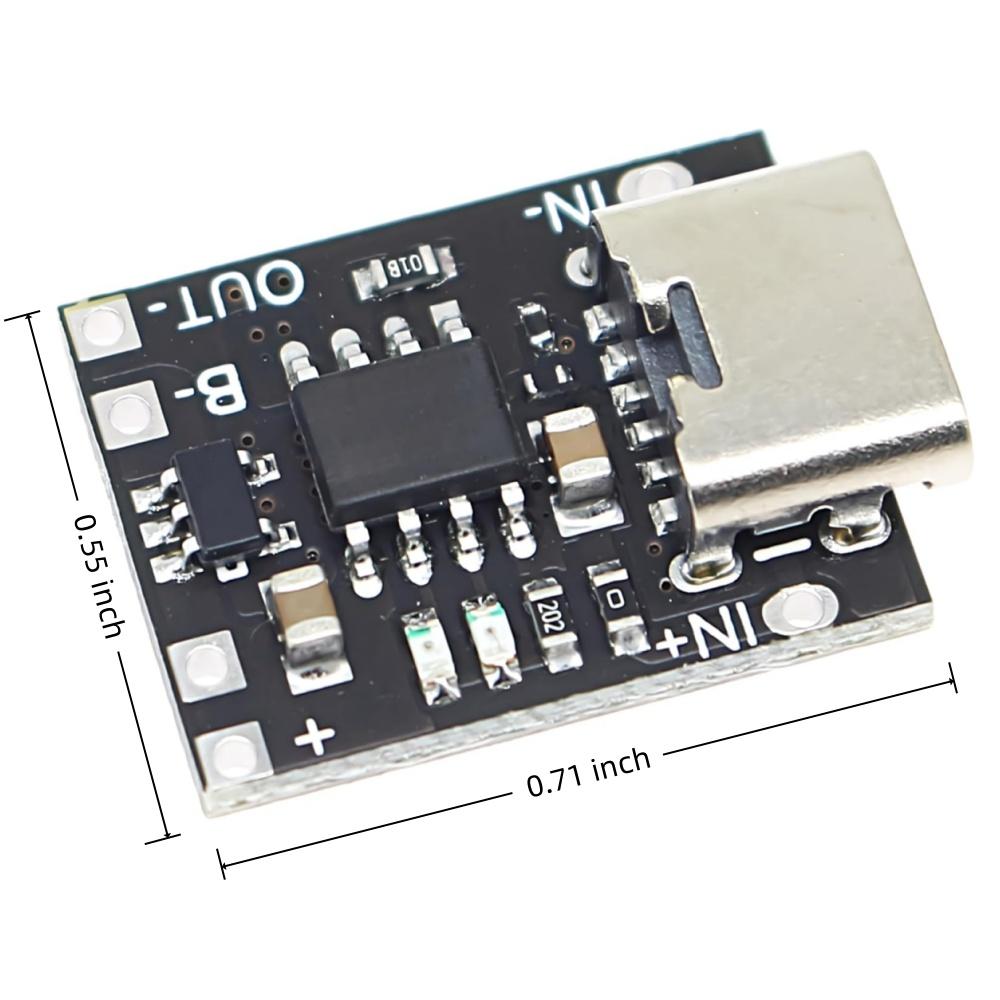 2-10PCS Smallest Lithium Battery Charging Panel 1A Ternary Lithium Battery 3.7V4.2V Charger Module Type-C With Protection Board