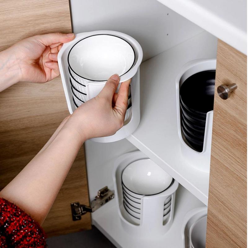 Dish Rack Kitchen Bowl Storage Organizer 2 Tier Tableware Draining Rack Multifunctional Countertop Space Saving for Home