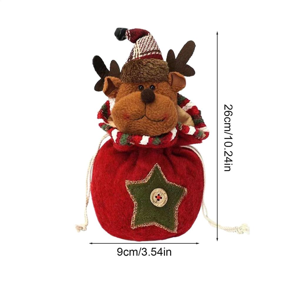 Christmas Knitted Doll Gift Bag Christmas Eve Apples Packaging Bag Santa Claus Snowman Elk Doll Storage Reusable Wrapper Bags