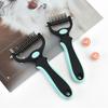 Pet Deshedding Brush Double-Sided Undercoat Rake for Dogs Cats Extra Wide Pet Shedding And Dematting Comb for Grooming