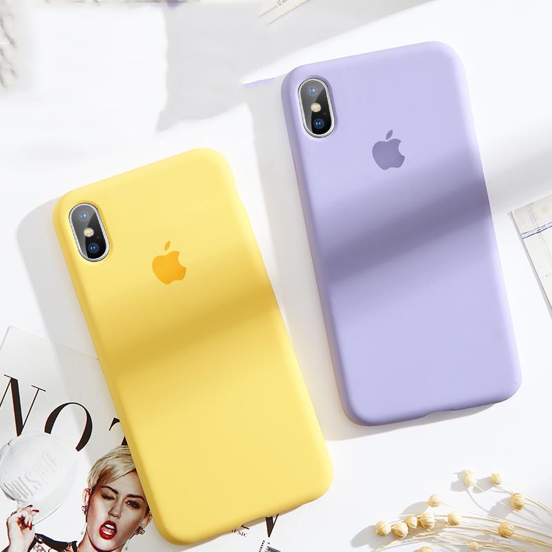 

Ликвидный силикон есть LOGO Телефон Дело для iPhone XS MAX XS XR 8 7Plus 6S 5S Apple Официальный случай