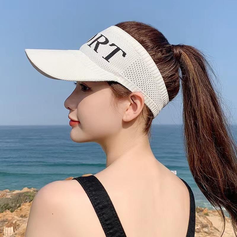 Sport Top Hat Versatile Running Sports Letter Knitted Hat Summer Outdoor Sun Hat