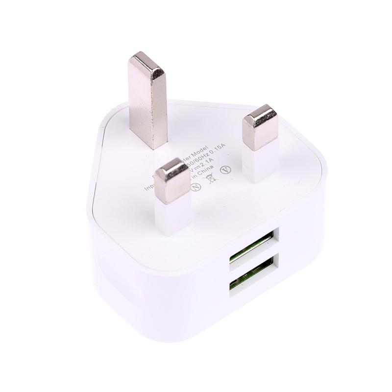 UK/EU/US 1Pin 2Pin 3Pin Wall Charger Plug Adapter 1/2/3 USB Ports Travel Charging Cable Converter Socket Power Cord Outlet