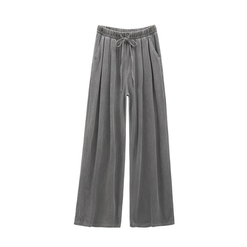 Bing Si Yamamoto Wide Leg Pants Women's Summer New High Waist Loose Straight Casual Pants Versatile Tencel Jeans
