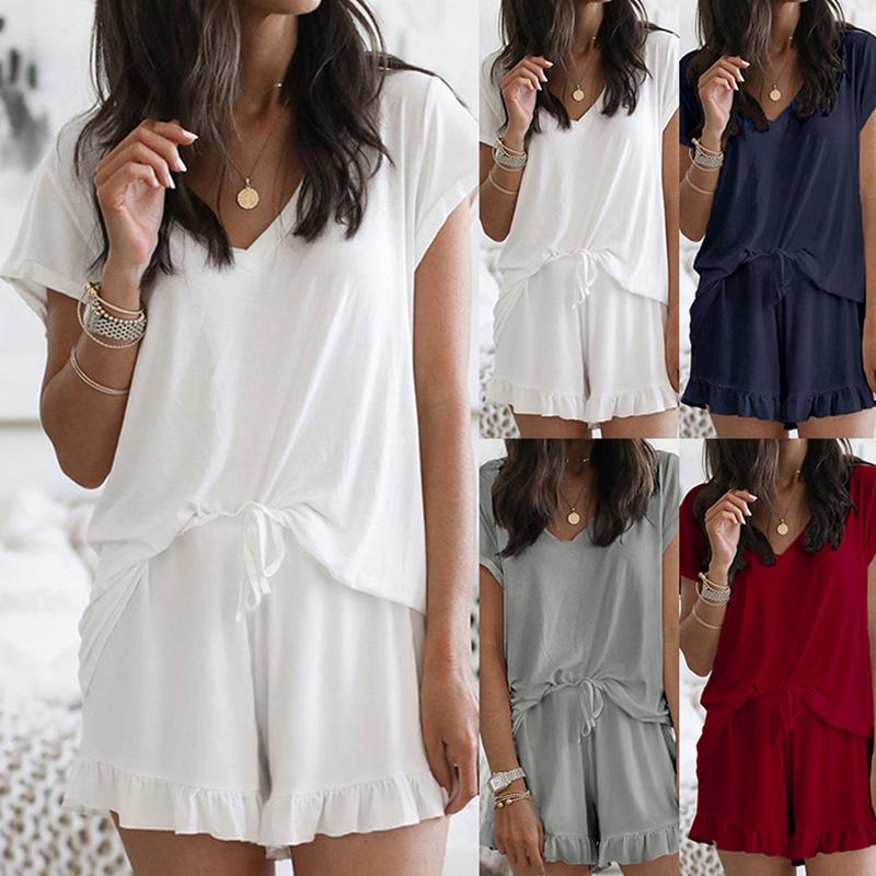 T-shirt Short Sleeve Shorts Pajama Sets 