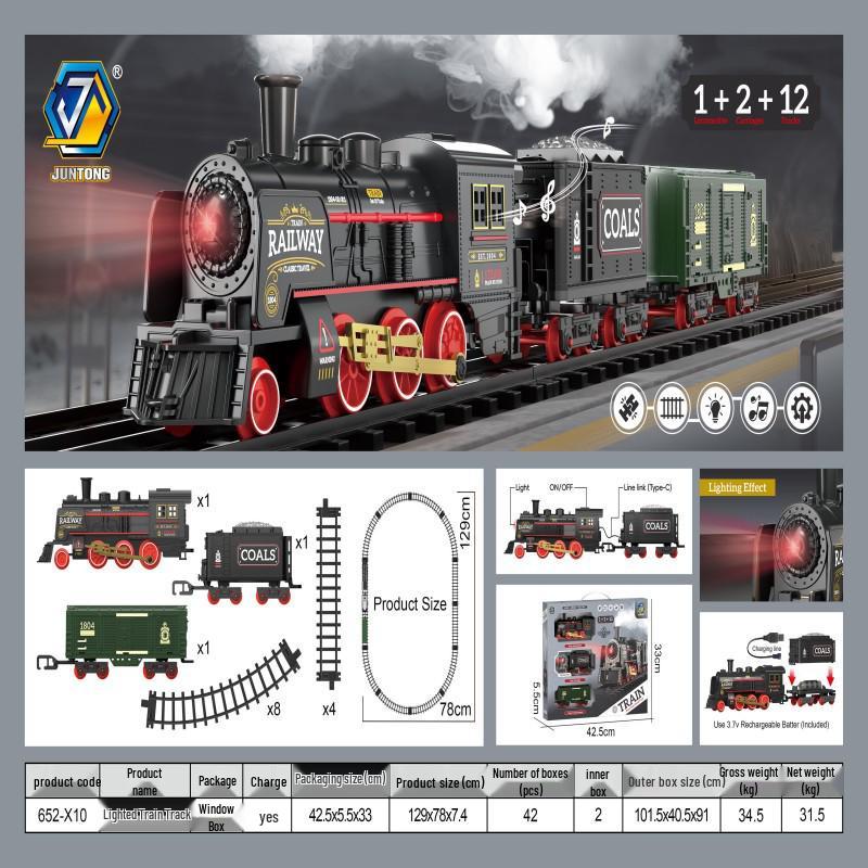 Retro Electric Train Set: Nostalgic High-Speed Rail Station Model for Kids