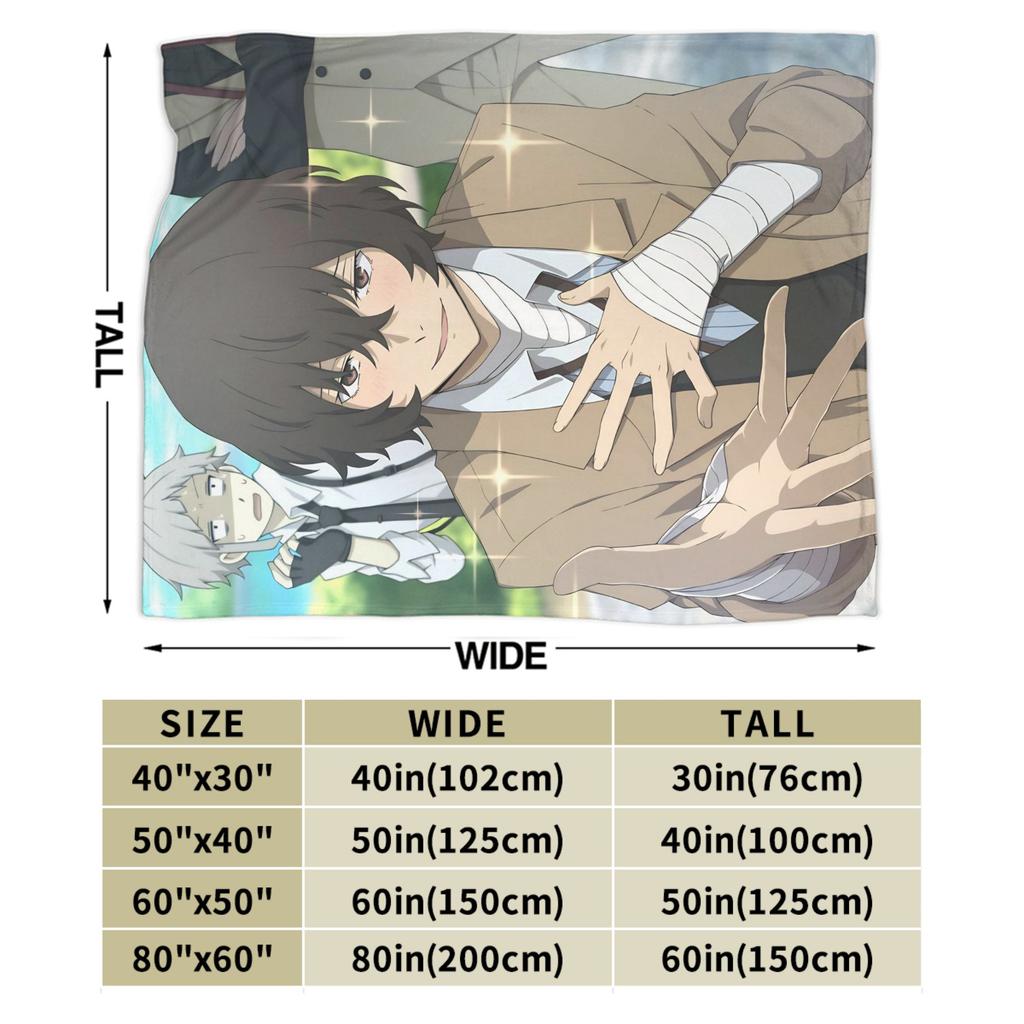 Dazai Bungo Stray Dogs Blanket Quality Warm Bedding Throws Autumn Kids Adult Bedroom Fluffy Bedspread