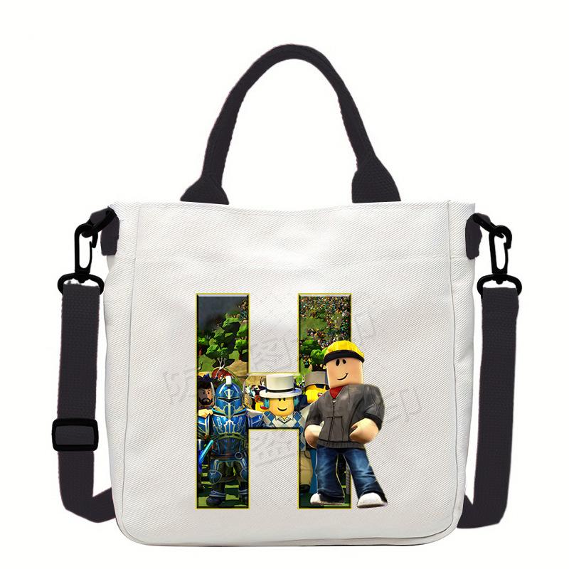 Roblex Letter Printed Campus Student Portable Handbag Large Capacity Versatile Canvas Bag No specifications