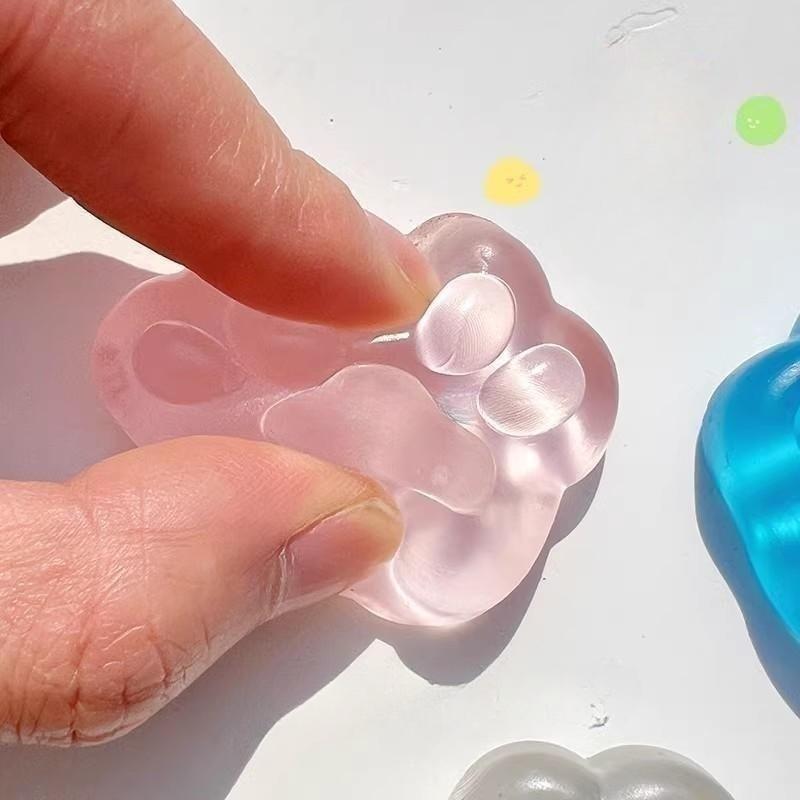 New Kawaii Cat Paw Sticky Squeeze Toy Soft Realistic Jelly Glitter Cat Claw Squishy Stress Relief Toys Adults Unique Gifts
