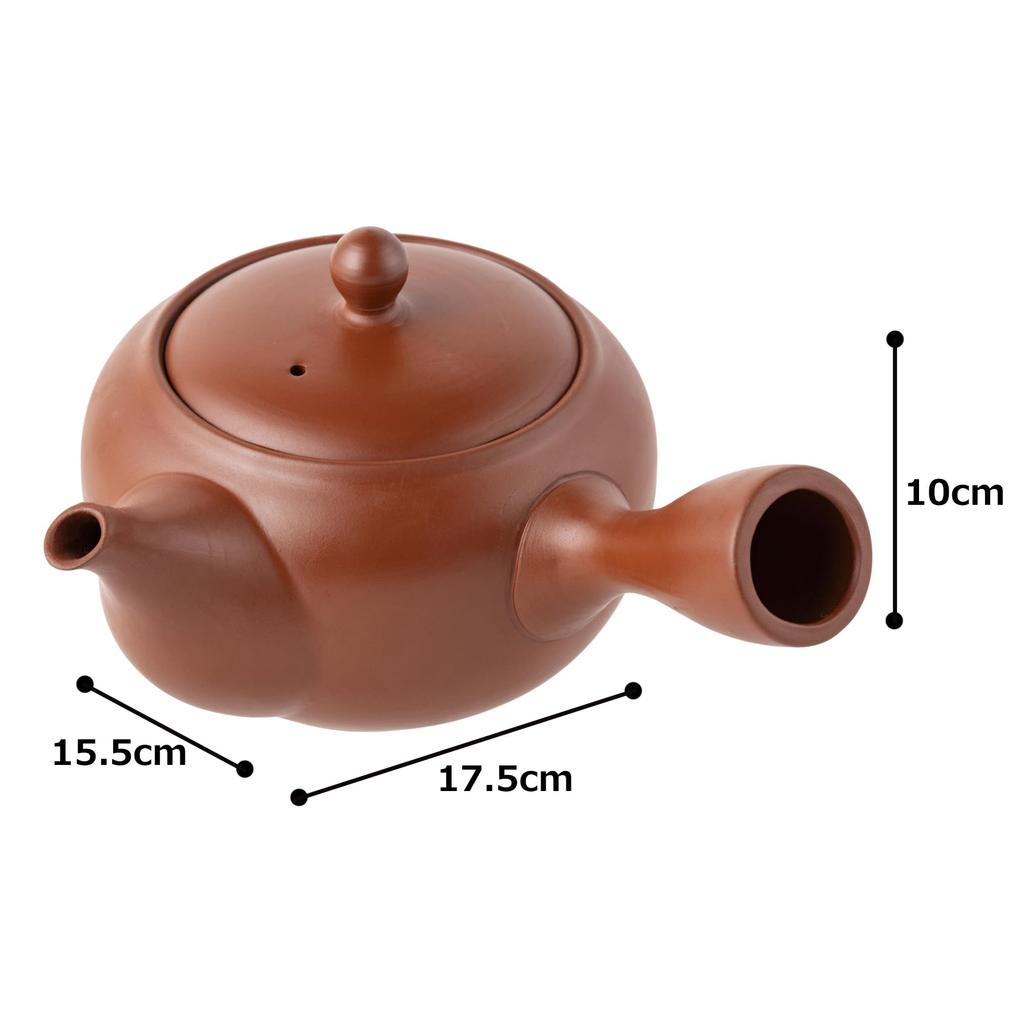 Refreshing for and Made In Tk022 Tokoname-yaki Teapot, Satoyama, Plain, 430ml, Mesh, Deep-Steamed Tea, Hojicha, Genmaicha, Japan, Boxed,