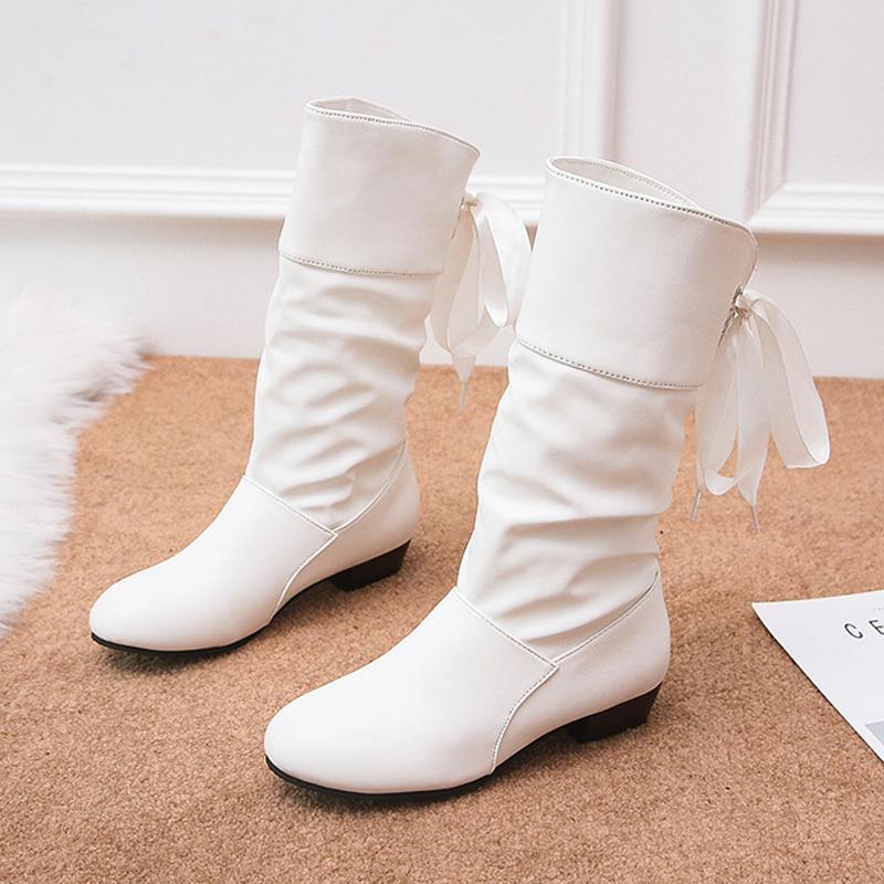 Women Boots Winter Boots Thick-heeled Shoes Ankle Boots Non-slip Middle Tube Boot Shoes Women Winter Boots Shoes Flat Boots